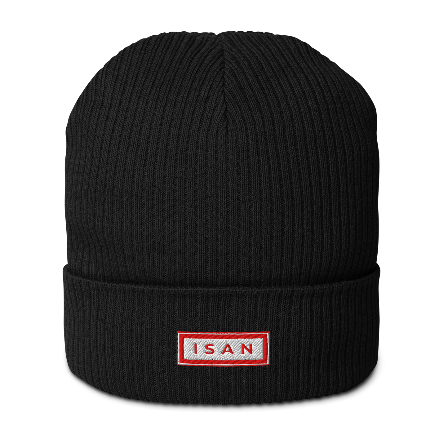 ISAN RED Organic Ribbed Beanie