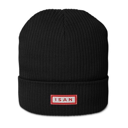 ISAN RED Organic Ribbed Beanie